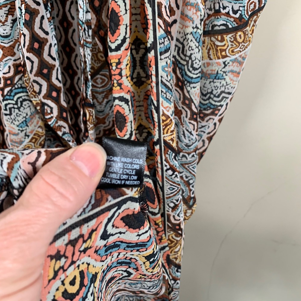 Liberty Love Long Sheer Cardigan Swimsuit Coverup Size 3X Earth Tone Boho - Picture 7 of 8
